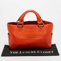 Pre Owned Celine Orange Leather Boogie Tote