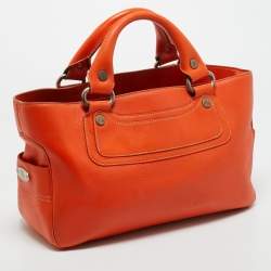 Pre Owned Celine Orange Leather Boogie Tote