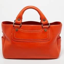 Pre Owned Celine Orange Leather Boogie Tote