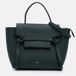 Pre Owned Celine Green Nano Grained Calfskin Belt Bag