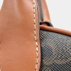 Pre Owned Celine Triomphe Tan PVC Leather Mini 2-Way Bowling Bag