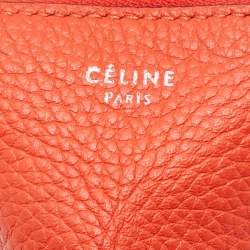 Pre Owned Celine Orange Leather Triangle Coin Purse