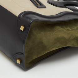 مملوكة مسبقًا Celine Tri Color Leather and Nubuck Leather Mini Luggage Tote