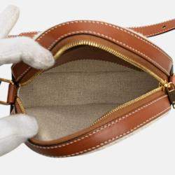 Pre Owned Celine Beige Canvas Plein Soleil Round Purse on Strap