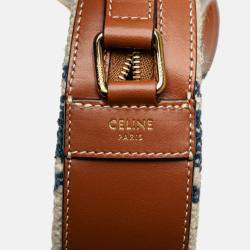 Pre Owned Celine Beige Canvas Plein Soleil Round Purse on Strap