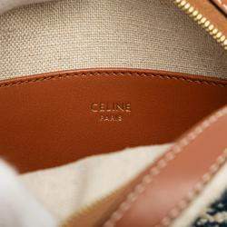 Pre Owned Celine Beige Canvas Plein Soleil Round Purse on Strap