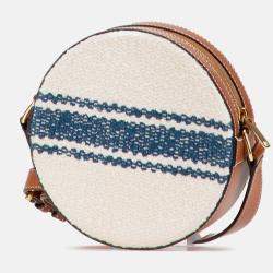 Pre Owned Celine Beige Canvas Plein Soleil Round Purse on Strap