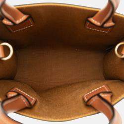 Pre Owned Celine Brown Mini Triomphe Coated Canvas Vertical Cabas Satchel