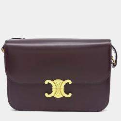 Pre Owned Celine Burgundy Leather Celine Triumph Bag Medium