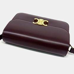Pre Owned Celine Burgundy Leather Celine Triumph Bag Medium