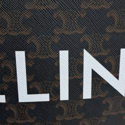 Pre Owned Celine Brown Coated canvas Triumph Cabas Vertical Small