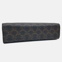 Pre Owned Celine Brown Coated canvas Triumph Cabas Vertical Small