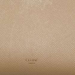 Pre Owned Celine Beige Leather Micro Belt Top Handle Bag
