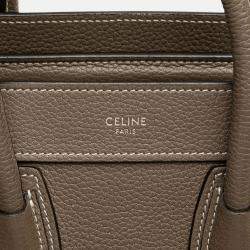 Pre Owned Celine Brown Nano Leather Luggage Tote