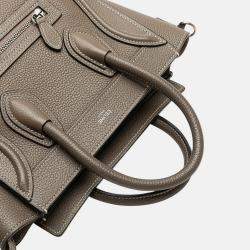 Pre Owned Celine Brown Nano Leather Luggage Tote