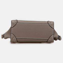 Pre Owned Celine Brown Nano Leather Luggage Tote