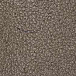 Pre Owned Celine Taupe Grey Leather Medium Sangle Seau Bag