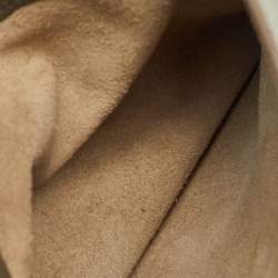 Pre Owned Celine Taupe Grey Leather Medium Sangle Seau Bag