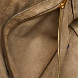 Pre Owned Celine Taupe Grey Leather Medium Sangle Seau Bag