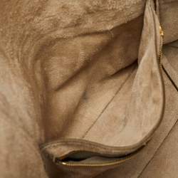 Pre Owned Celine Taupe Grey Leather Medium Sangle Seau Bag