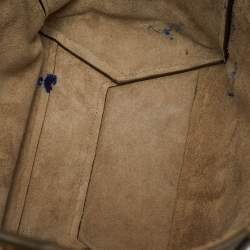 Pre Owned Celine Taupe Grey Leather Medium Sangle Seau Bag