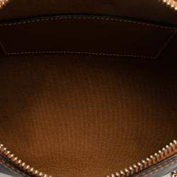 Pre Owned Celine Brown Triomphe Coated Canvas Clutch On Chain