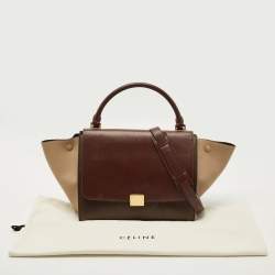 Pre Owned Celine Tricolor Leather Medium Trapeze Top Handle Bag