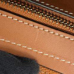 Pre Owned Celine Triomphe Mini Tan PVC Leather Boston Bag