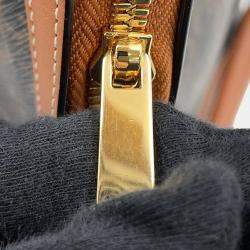 Pre Owned Celine Triomphe Mini Tan PVC Leather Boston Bag