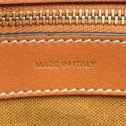 Pre Owned Celine Triomphe Mini Tan PVC Leather Boston Bag