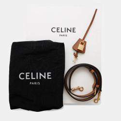 Pre Owned Celine Triomphe Mini Tan PVC Leather Boston Bag