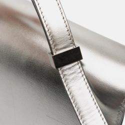 Pre Owned Celine Silver Medium Calfskin Classic Box