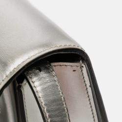 Pre Owned Celine Silver Medium Calfskin Classic Box