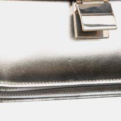 Pre Owned Celine Silver Medium Calfskin Classic Box