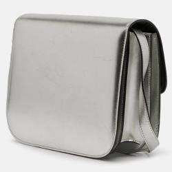 Pre Owned Celine Silver Medium Calfskin Classic Box