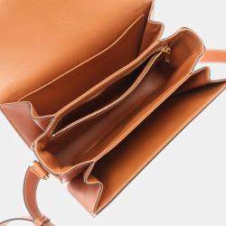 Pre Owned Celine Classic Triomphe Shoulder Bag Denim And Leather  Navy Brown