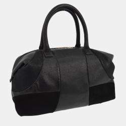 Pre Owned Celine Black Suede Leather Duffle Bag