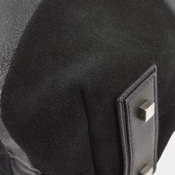 Pre Owned Celine Black Suede Leather Duffle Bag