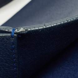 Pre Owned Celine Two Tone Blue Leather and Suede All Soft Shoulder Bag