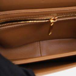 Pre Owned Celine Brown Teen Striped Suede Triomphe Crossbody
