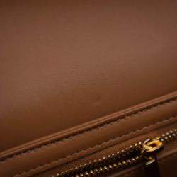 Pre Owned Celine Brown Teen Striped Suede Triomphe Crossbody