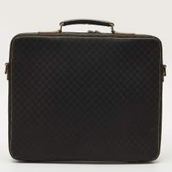 Pre Owned Celine Black Macadam Canvas and Leather Vintage Briefcase