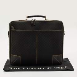 Pre Owned Celine Black Macadam Canvas and Leather Vintage Briefcase