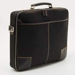 Pre Owned Celine Black Macadam Canvas and Leather Vintage Briefcase