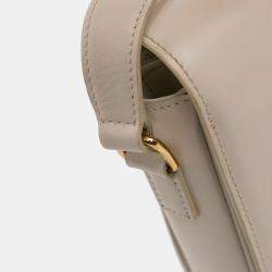 Pre Owned Celine Beige Classique Shiny Calfskin Triomphe Crossbody