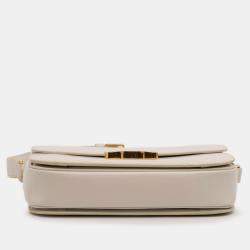 Pre Owned Celine Beige Classique Shiny Calfskin Triomphe Crossbody