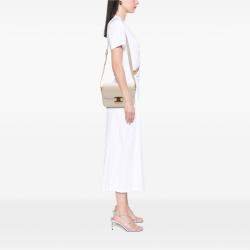 Pre Owned Celine Beige Classique Shiny Calfskin Triomphe Crossbody