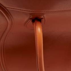 Pre Owned Celine Orange Leather Medium Phantom Luggage Tote