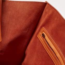 Pre Owned Celine Orange Leather Medium Phantom Luggage Tote