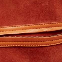 Pre Owned Celine Orange Leather Medium Phantom Luggage Tote